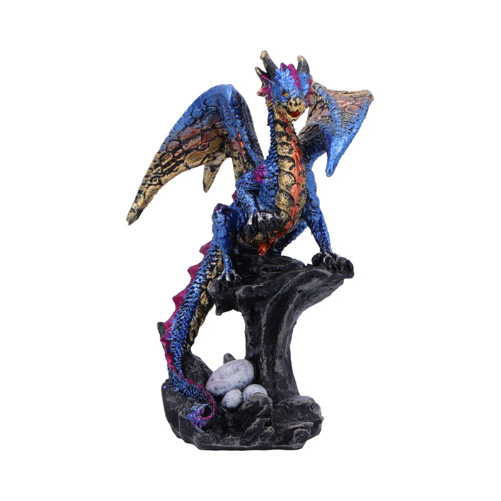 Den Defender Blue Guardian Dragon Figurine with Eggs 10.5cm 2