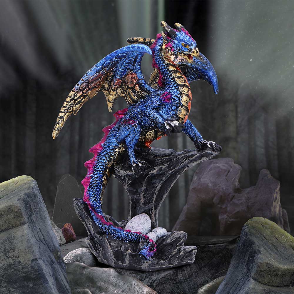 Den Defender Blue Guardian Dragon Figurine with Eggs 10.5cm 7