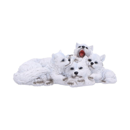 Winter Warmth Cuddling Wolf Puo Figurine 15cm 1