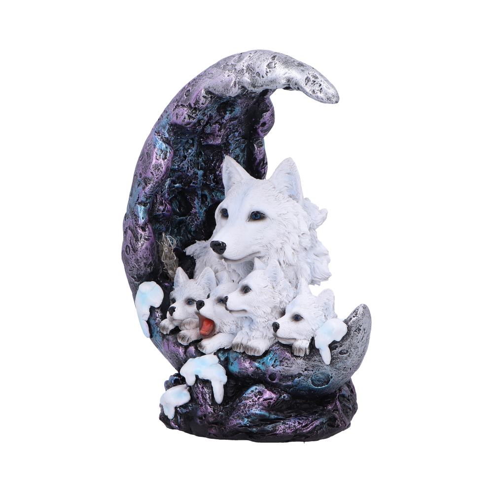 Winter Moon Wolf Ornament with LED 20cm 2