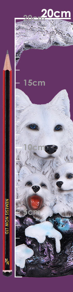 Winter Moon Wolf Ornament with LED 20cm 8