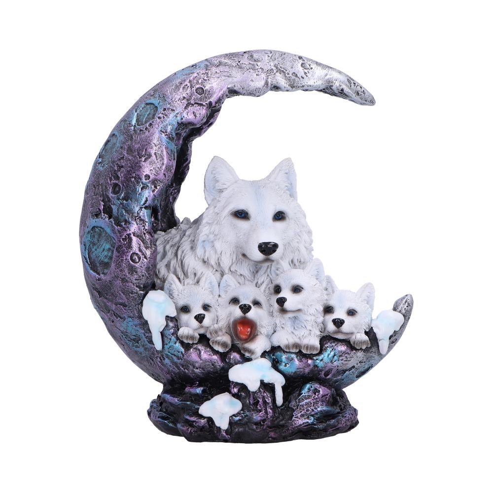 Winter Moon Wolf Ornament with LED 20cm 1