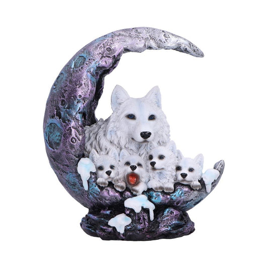 Winter Moon Wolf Ornament with LED 20cm 1