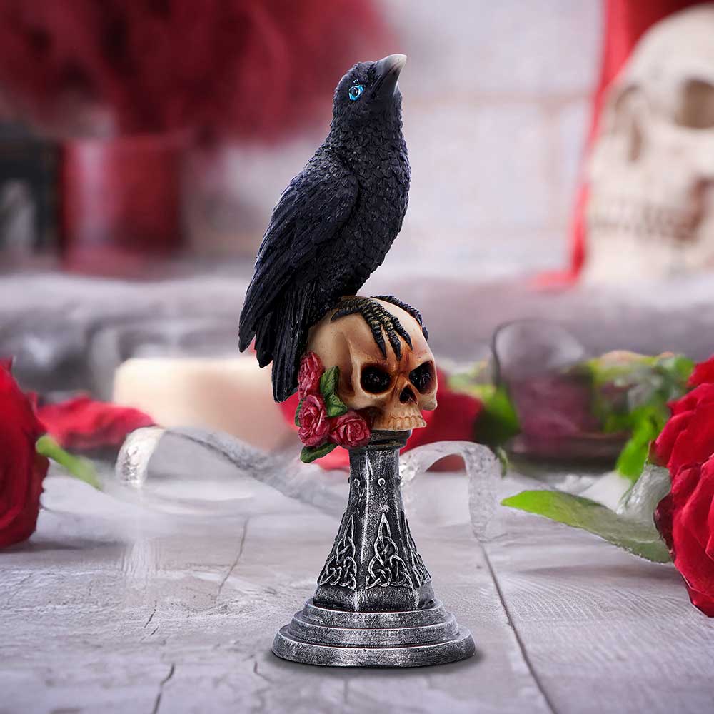 Perched Prophecy Mini Raven Figurine 17cm 7
