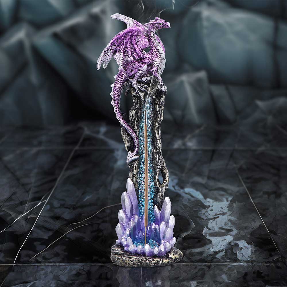 Mythic Crystal Dragon Incense Stick Holder 27cm 7