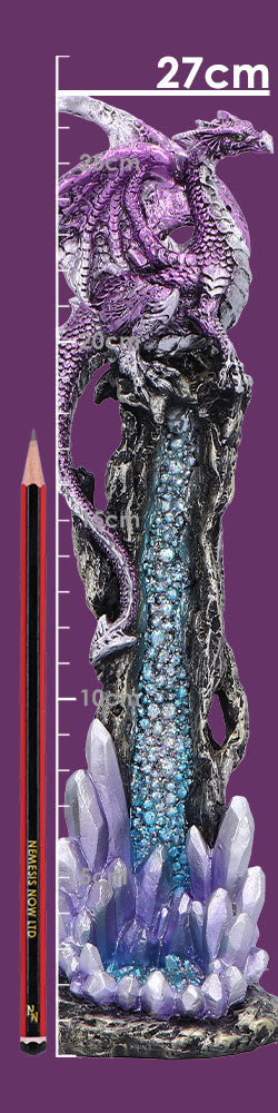 Mythic Crystal Dragon Incense Stick Holder 27cm 8