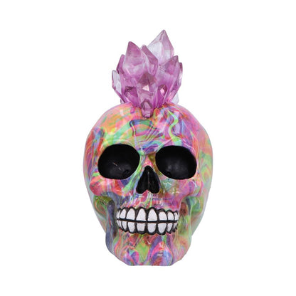 Psychedelic Crystal Skull with Light Up Mohawk 17cm 2