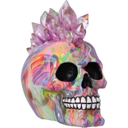 Psychedelic Crystal Skull with Light Up Mohawk 17cm 5