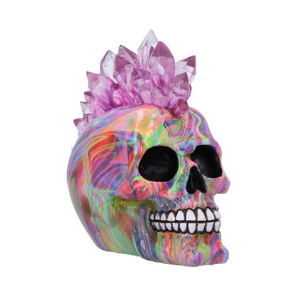 Psychedelic Crystal Skull with Light Up Mohawk 17cm 1