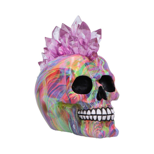 Psychedelic Crystal Skull with Light Up Mohawk 17cm 1