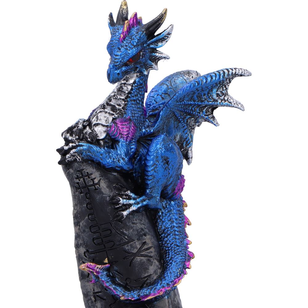 Cobalt Rune Protector Resin Dragon Figurine 10.8cm 5