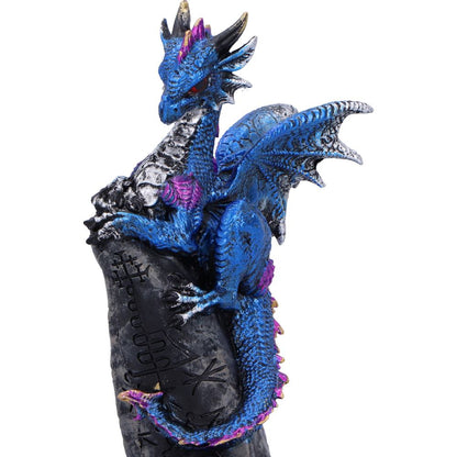 Cobalt Rune Protector Resin Dragon Figurine 10.8cm 5