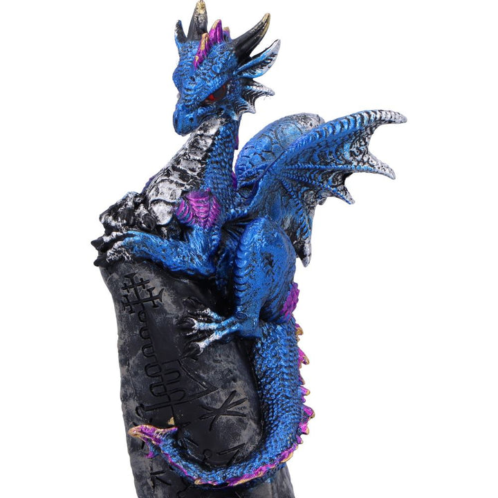 Cobalt Rune Protector Resin Dragon Figurine 10.8cm 5