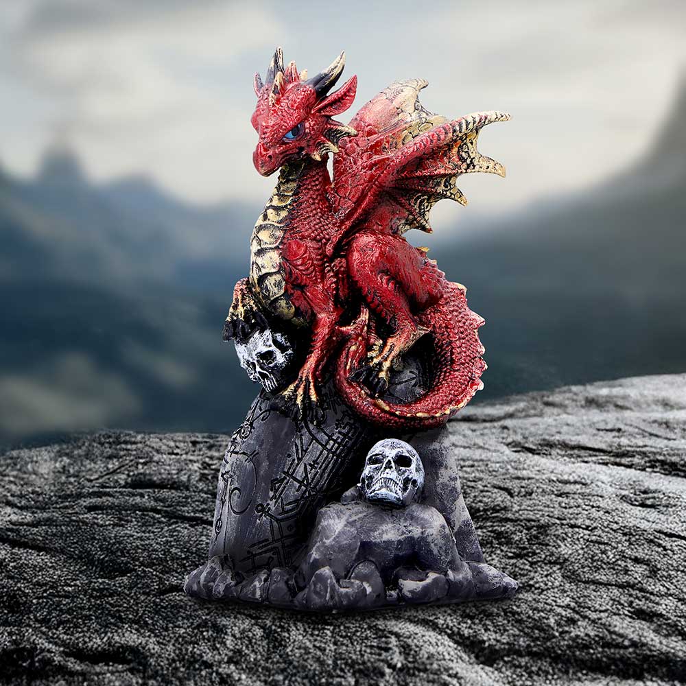 Vermillion Rune Protector Red Dragon Resin Figure 9.5cm 7