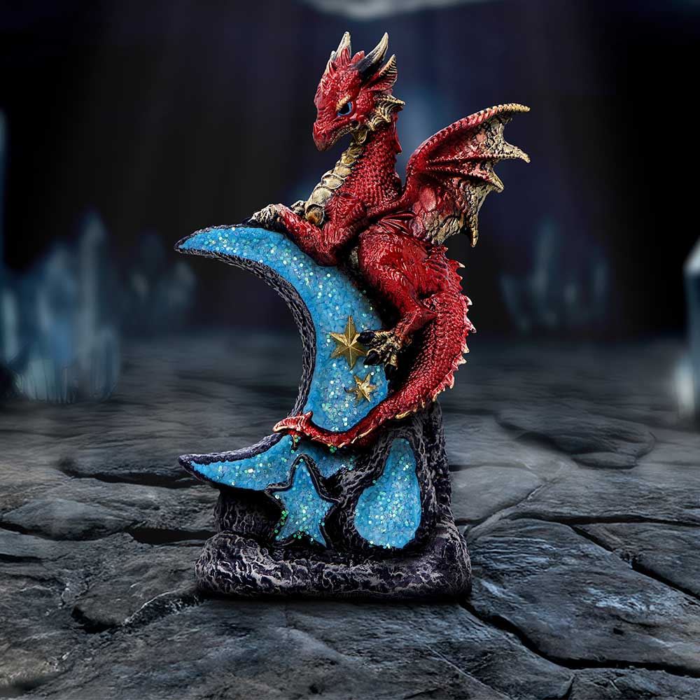 Lunar Perch Decorative Dragon Resin Figurine 18cm 7