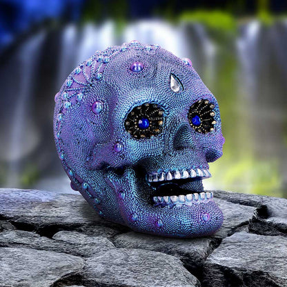 Bejewelled Decorative Resin Skull 11cm 7