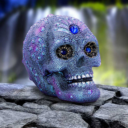 Bejewelled Small Decorative Resin Skull 8.5cm 7