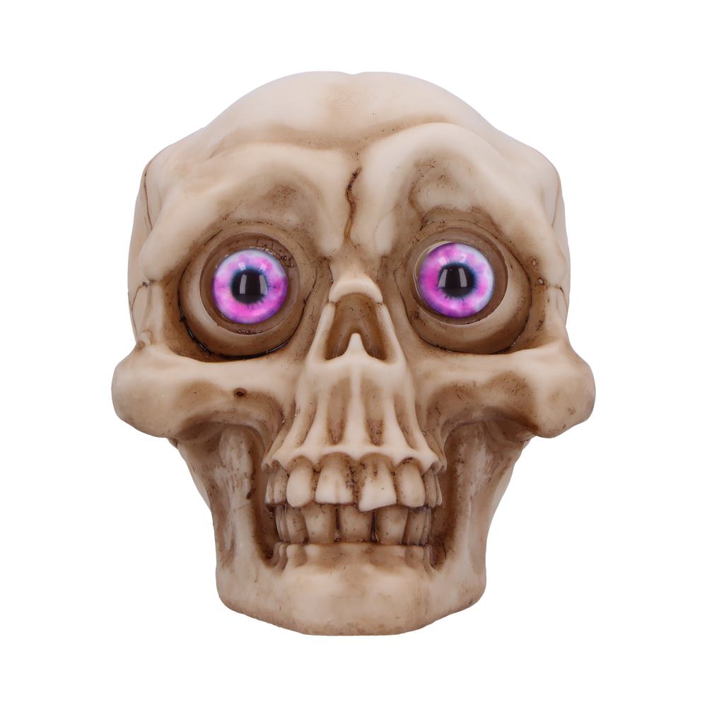 Eyes Wide Open Pink Decorative Resin Skull 8.7cm 2