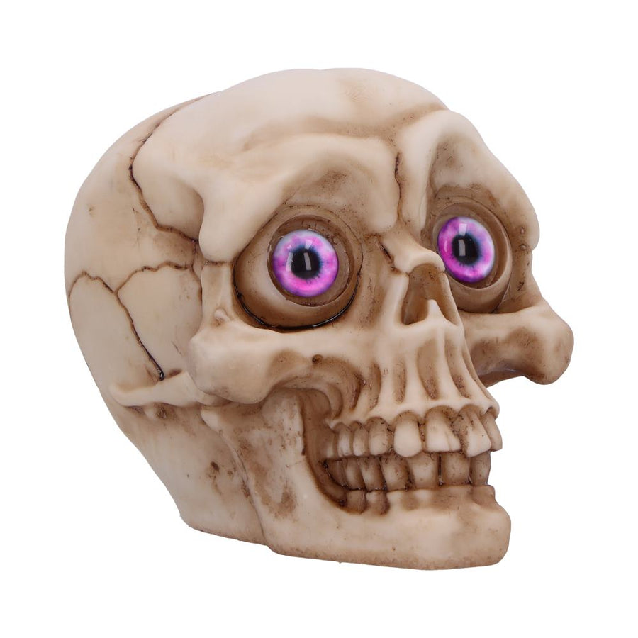 Eyes Wide Open Pink Decorative Resin Skull 8.7cm 1