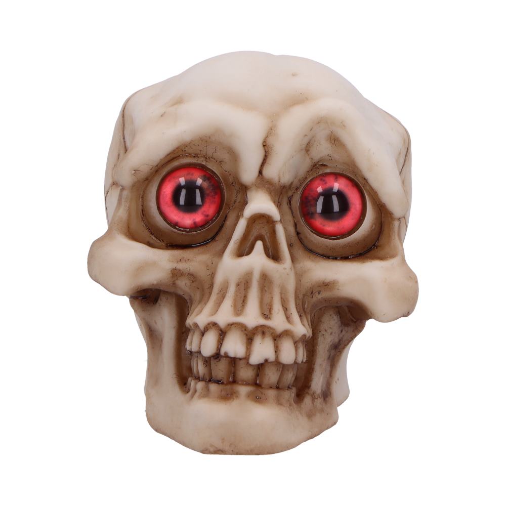 Eyes Wide Open Red Decorative Resin Skull 8.7cm 2