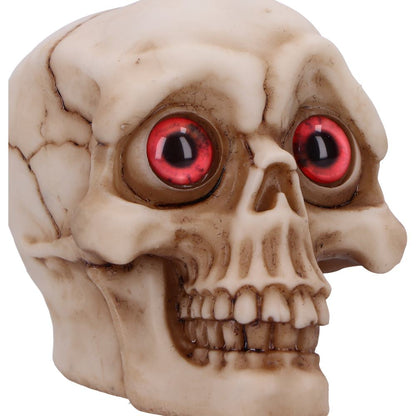 Eyes Wide Open Red Decorative Resin Skull 8.7cm 5