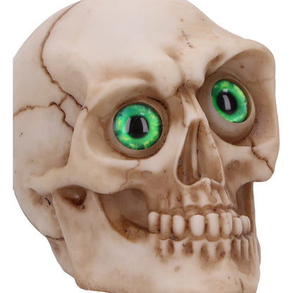 Eyes Wide Open Green Decorative Resin Skull 7cm 5