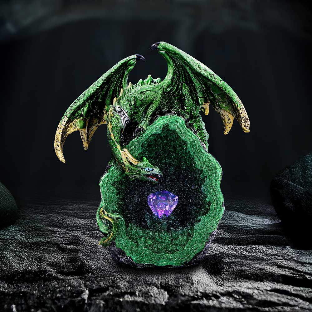 Emerald Overseer Dragon Decorative Resin Figurine 18cm 7