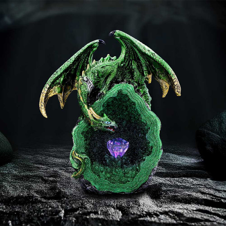 Emerald Overseer Dragon Decorative Resin Figurine 18cm 7