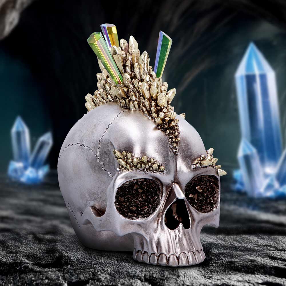Chromatic Crystal Skull with Mohawk 21cm 7