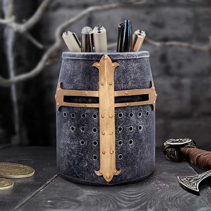 Crusaders Scribe Pen Pot Resin Stationary Holder 10cm 7