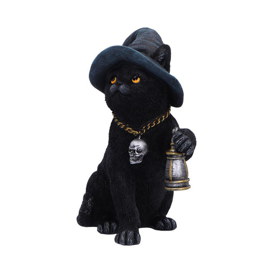 Familiar Witch Cat Lantern Figurine 18cm 2
