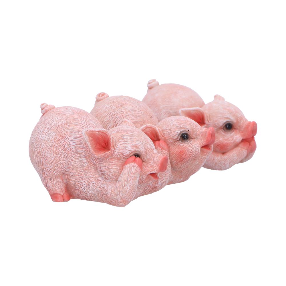 Three Wise Playful Pigs Figurine Set 8.4cm 4
