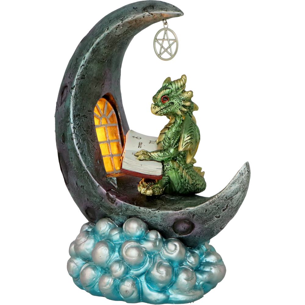 Moonbound Scholar LED Dragon Figurine 21cm 6