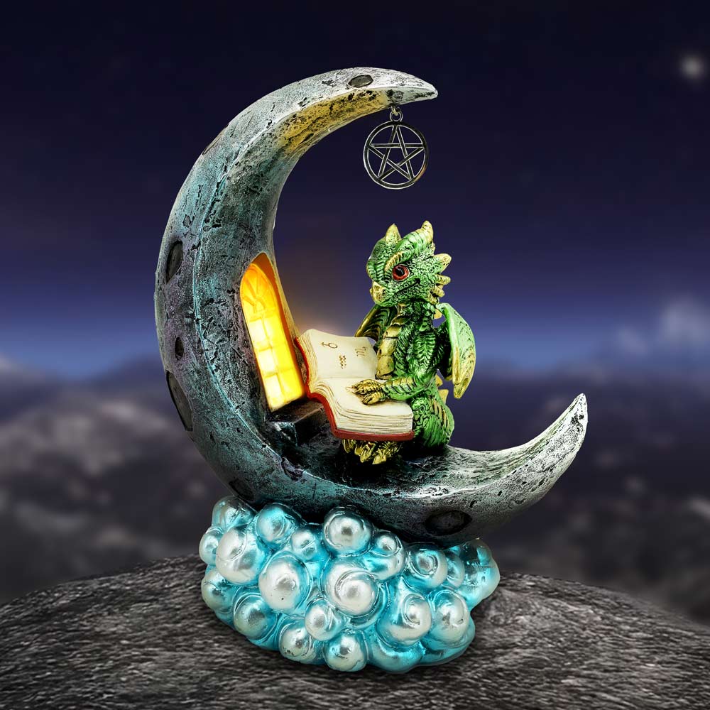 Moonbound Scholar LED Dragon Figurine 21cm 7