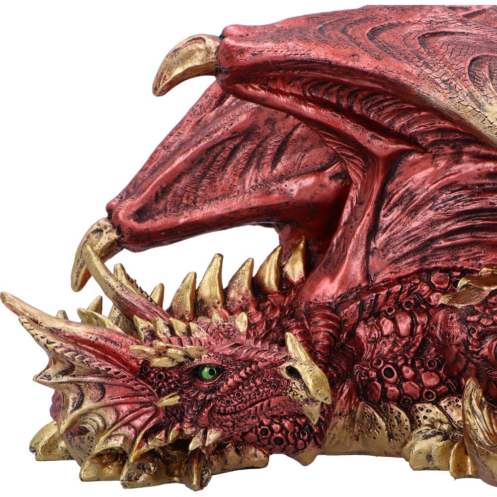 Aaden Sleeping Red Dragon Figurine 31.5cm 5