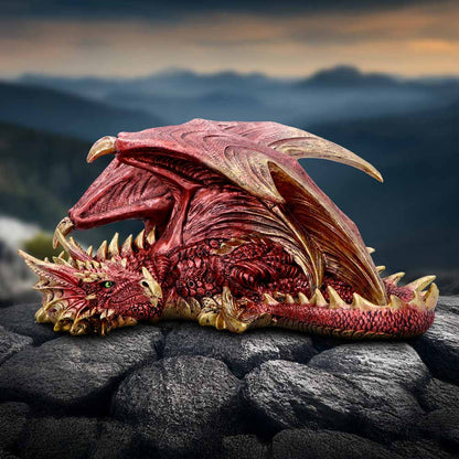 Aaden Sleeping Red Dragon Figurine 31.5cm 7