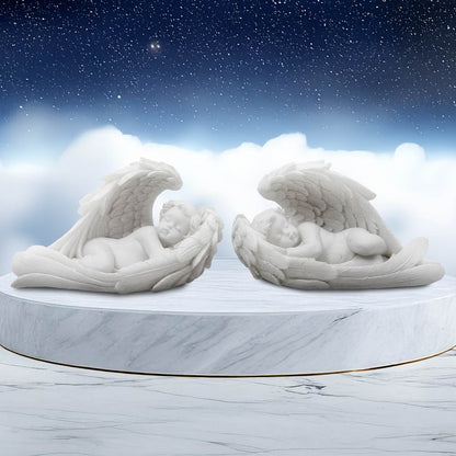 Softly They Sleep Set of Two Sleeping Cherub Figurines 10cm 7
