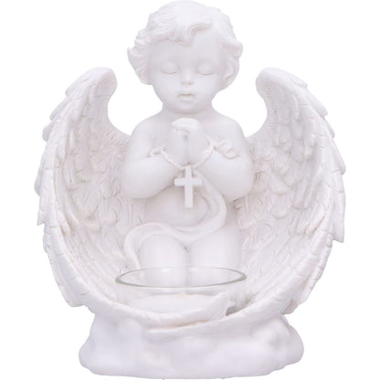 Whispers to Heaven Praying Cherubs Tea Light Holder Set of Two 13cm 5