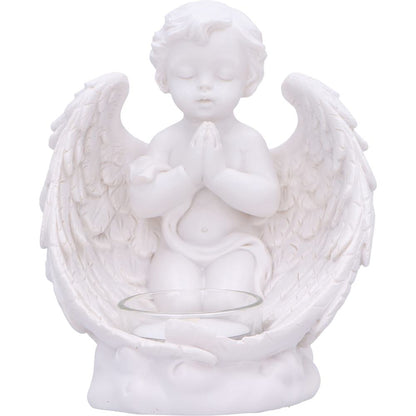 Whispers to Heaven Praying Cherubs Tea Light Holder Set of Two 13cm 6