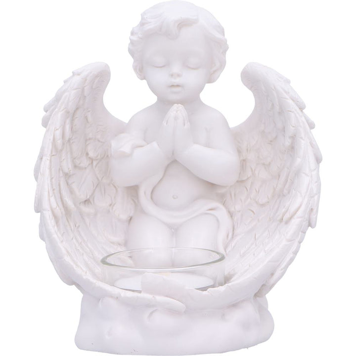 Whispers to Heaven Praying Cherubs Tea Light Holder Set of Two 13cm 6