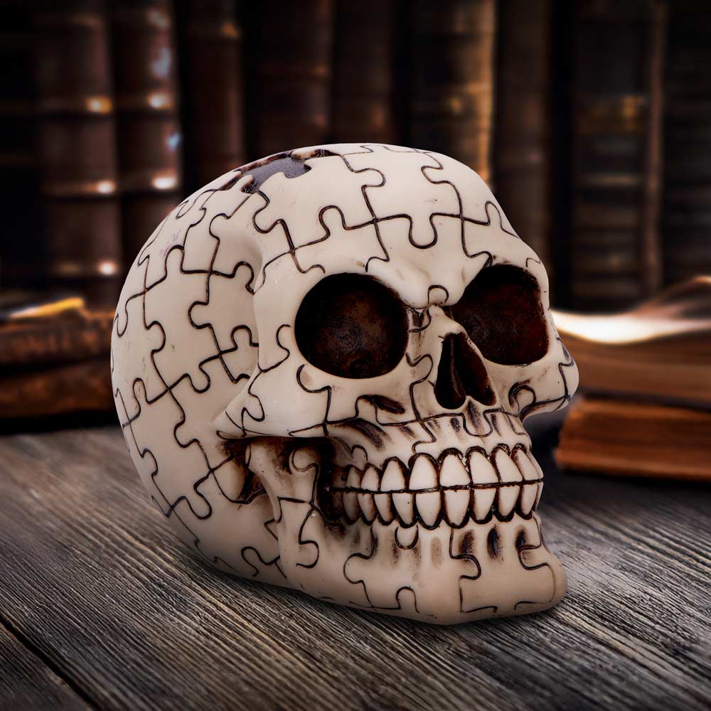 Puzzled Skull Resin Statue 11.7cm 7