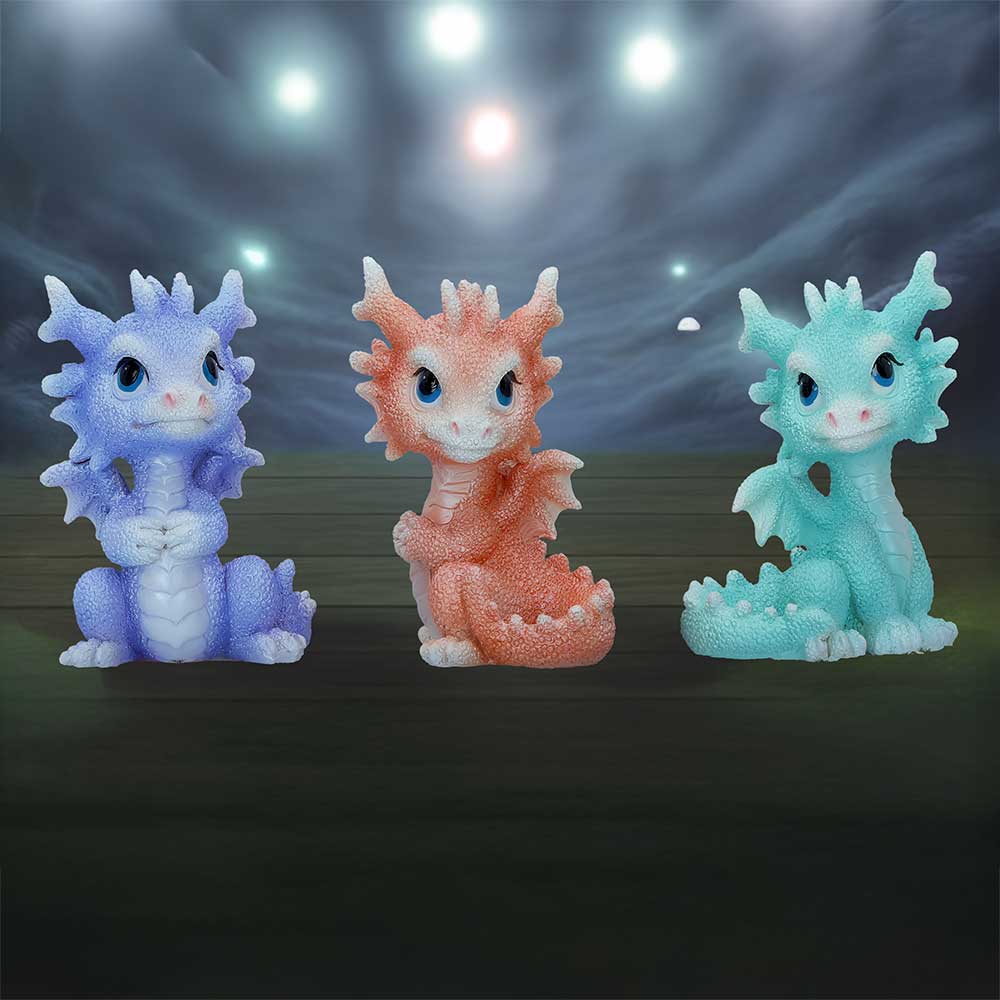 Coralscale Hatchling Trio Dragon Figurines 8.7cm 7
