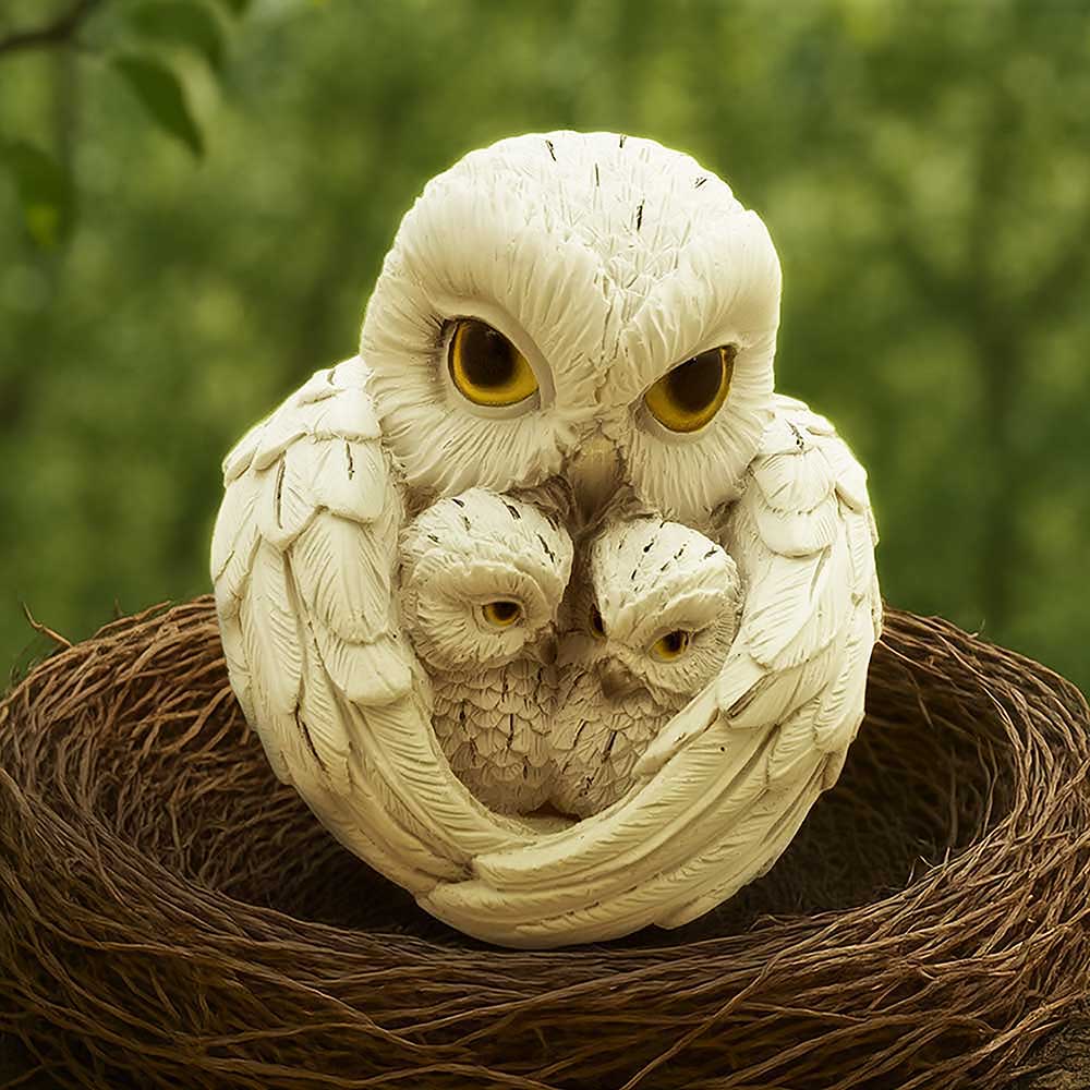 Feathered Nest Owl Figurine 10.7cm 7