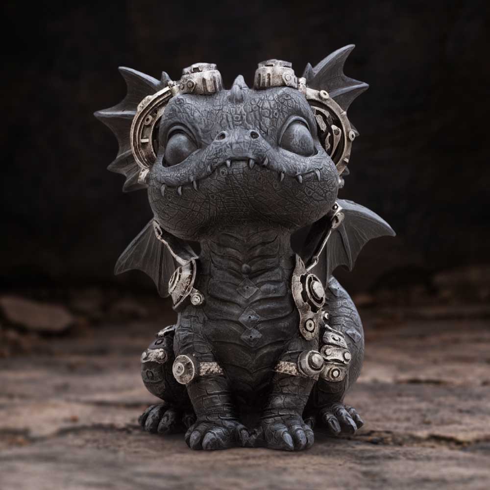 Coglet Black Steampunk Dragon 17.7cm 7