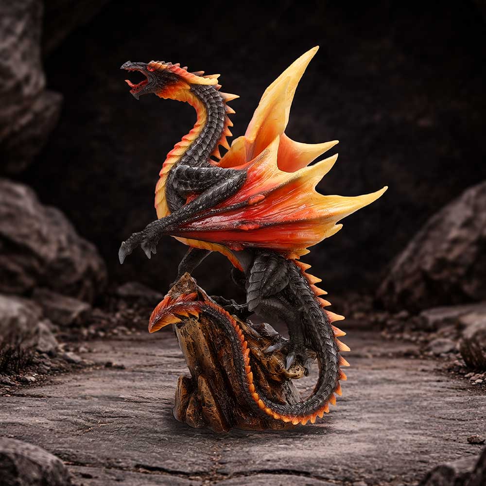Obsidian Inferno Dragon Figurine 23.7cm 7