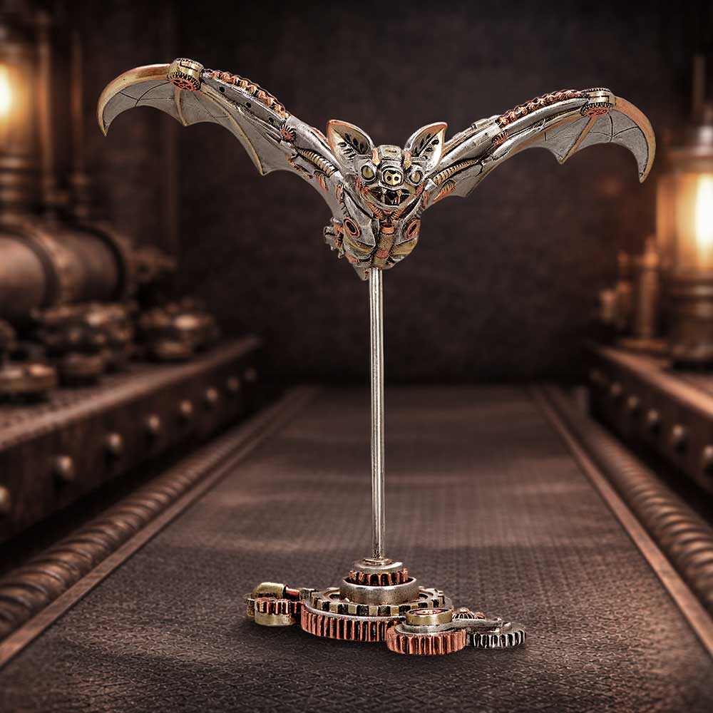 Steampunk Bat Figurine on Plinth 32.2cm