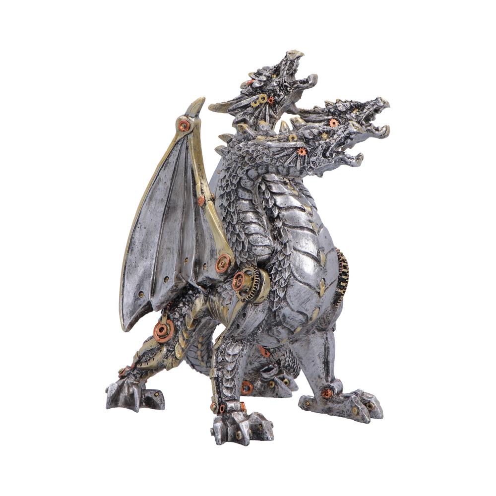 Three Headed Steampunk Dragon Figurine 23cm 4