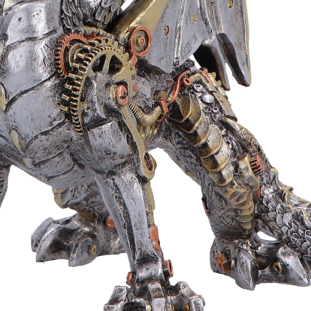 Three Headed Steampunk Dragon Figurine 23cm 6