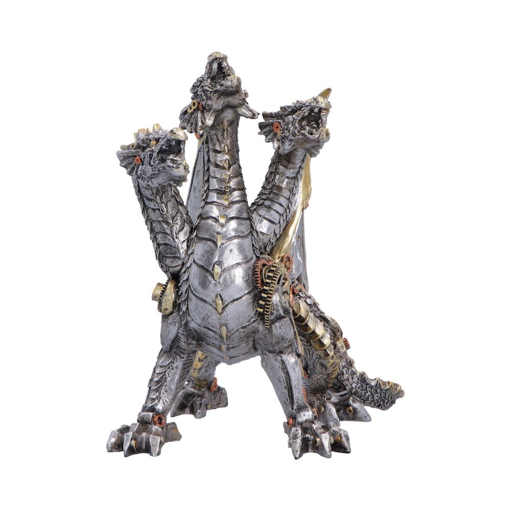 Three Headed Steampunk Dragon Figurine 23cm 1