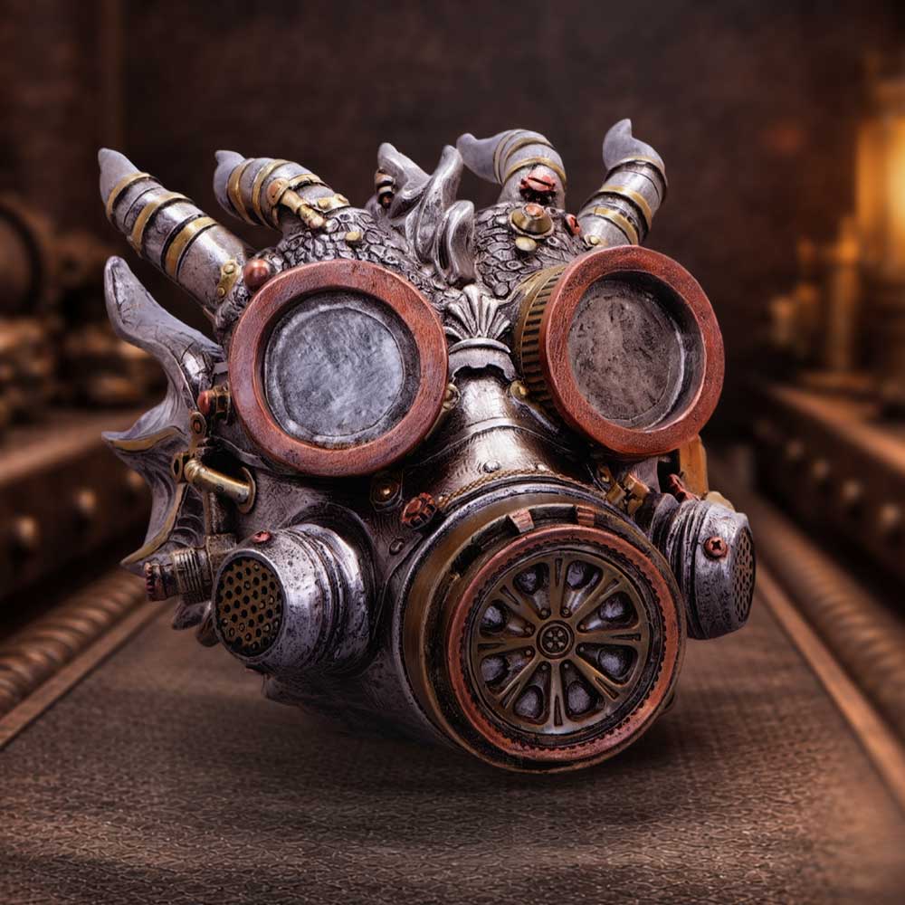Steampunk Masked Sentinel Helmet Figurine 14cm 5